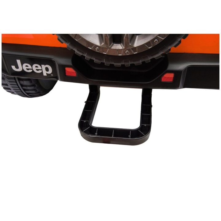 Oranžinė elektrinė vaikų transporto priemonė Jeep Rubicon 4x4
