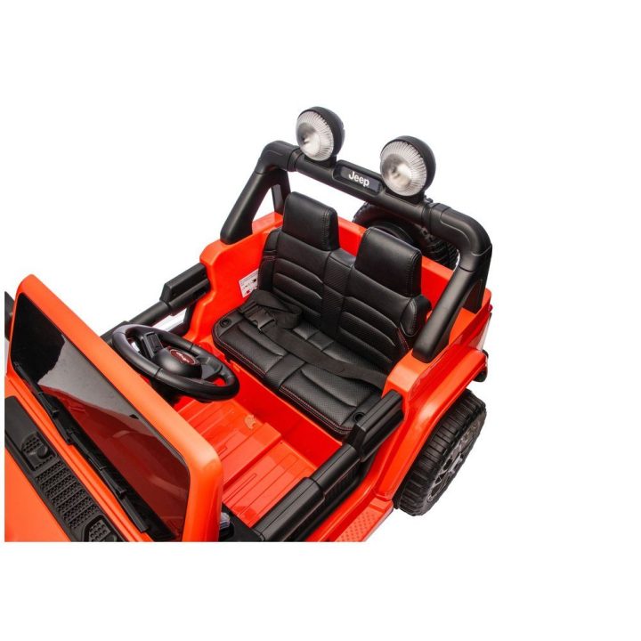 Oranžinė elektrinė vaikų transporto priemonė Jeep Rubicon 4x4