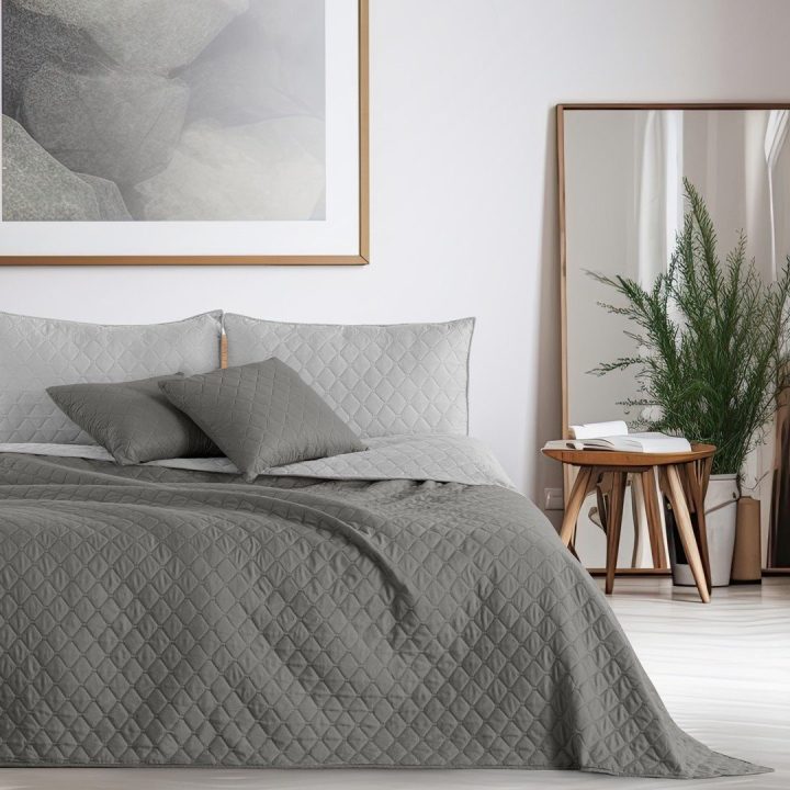 Lovatiesė DecoKing Axel 240x260, grafitas