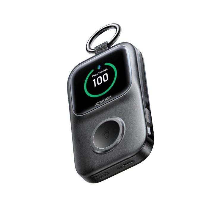 Powerbankas 5000 mAh su belaidžiu laikrodžių įkrovimu, juodas