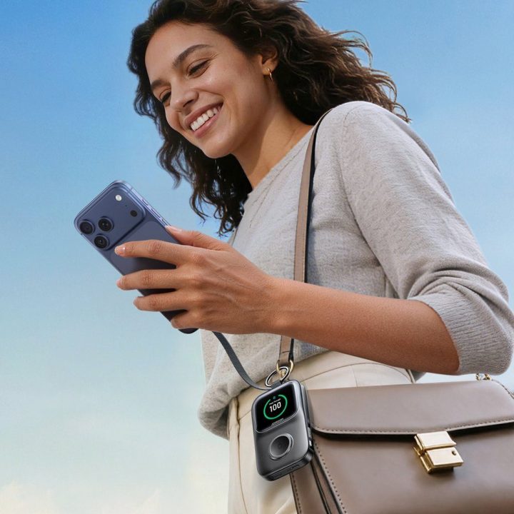 Powerbankas 5000 mAh su belaidžiu laikrodžių įkrovimu, juodas