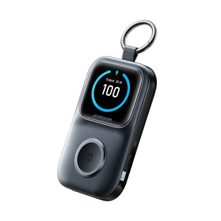 Powerbankas 5000 mAh su belaidžiu laikrodžių įkrovimu, juodas