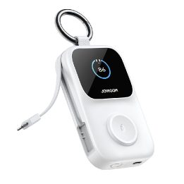 Powerbankas 5000 mAh su belaidžiu laikrodžio įkrovimu, baltas
