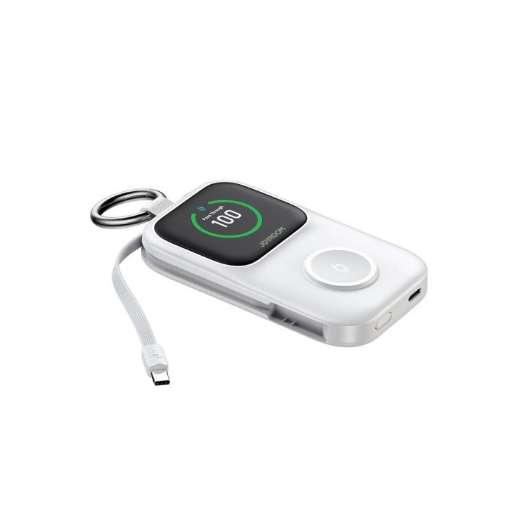 Powerbankas 5000 mAh su belaidžiu laikrodžio įkrovimu, baltas