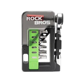 Rockbros mini veržliarakčio įrankių rinkinys, žalias
