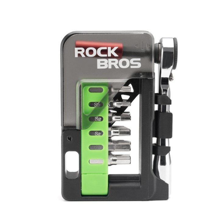 Rockbros mini veržliarakčio įrankių rinkinys, žalias