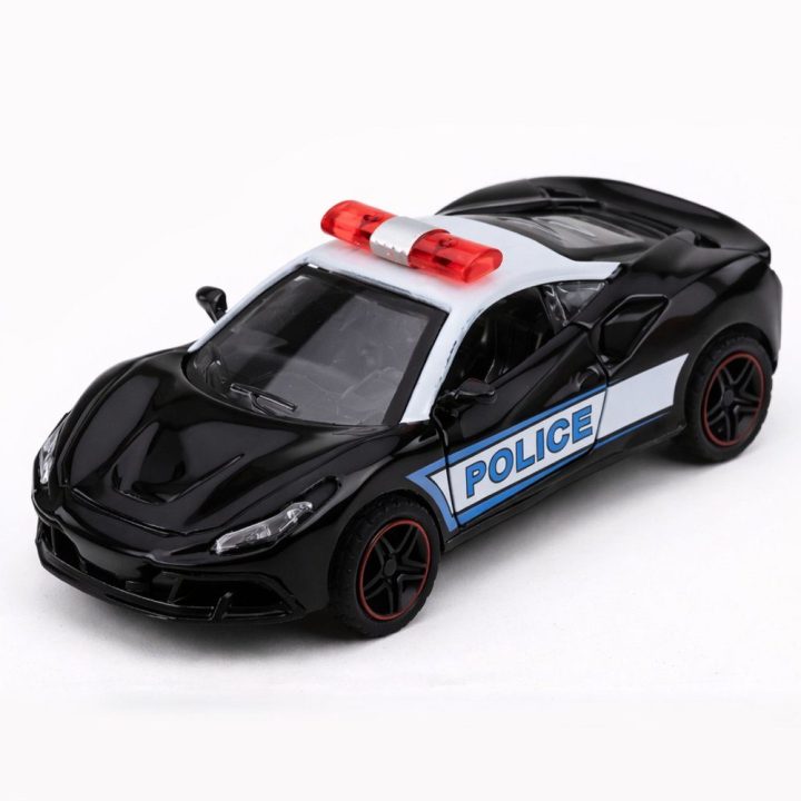 Policijos sportinė mašinėlė 1:43 — metalinė su atsitraukimo mechanizmu