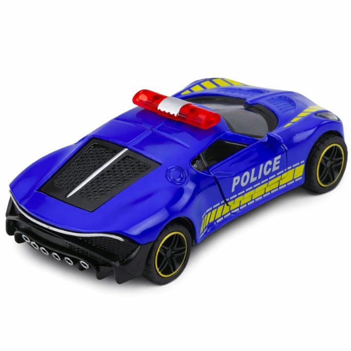Metalinis policijos sportinis automobilis 1:43, traukiamas