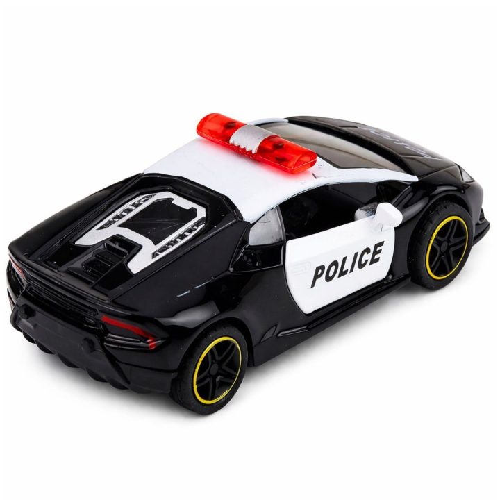 Policijos sportinis automobilis 1:43, metalinis su atsitraukimo mechanizmu