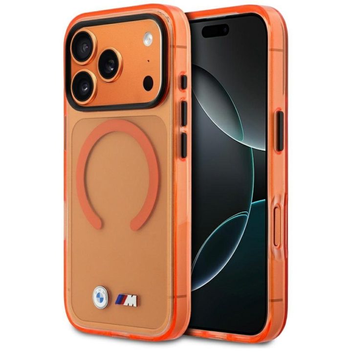 Telefono dėklas iPhone 17 Pro Max (MagSafe) — BMW M IML, oranžinis