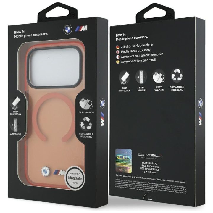 Telefono dėklas iPhone 17 Pro Max (MagSafe) — BMW M IML, oranžinis