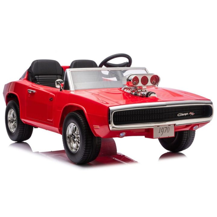 Elektrinis vaikiškas automobilis Dodge Charger R/T 24 V 7 Ah, raudonas