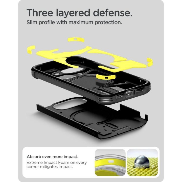 Telefono dėklas Spigen Tough Armor Mag (MagSafe) — Google Pixel 10A, juodas