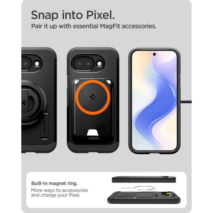 Telefono dėklas Spigen Tough Armor Mag (MagSafe) — Google Pixel 10A, juodas