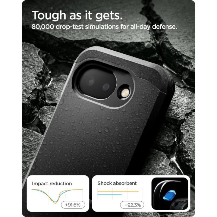Telefono dėklas Spigen Tough Armor Mag (MagSafe) — Google Pixel 10A, juodas