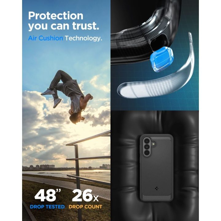 Telefono dėklas Spigen Rugged Armor Samsung Galaxy A37 5G (TPU), juodas