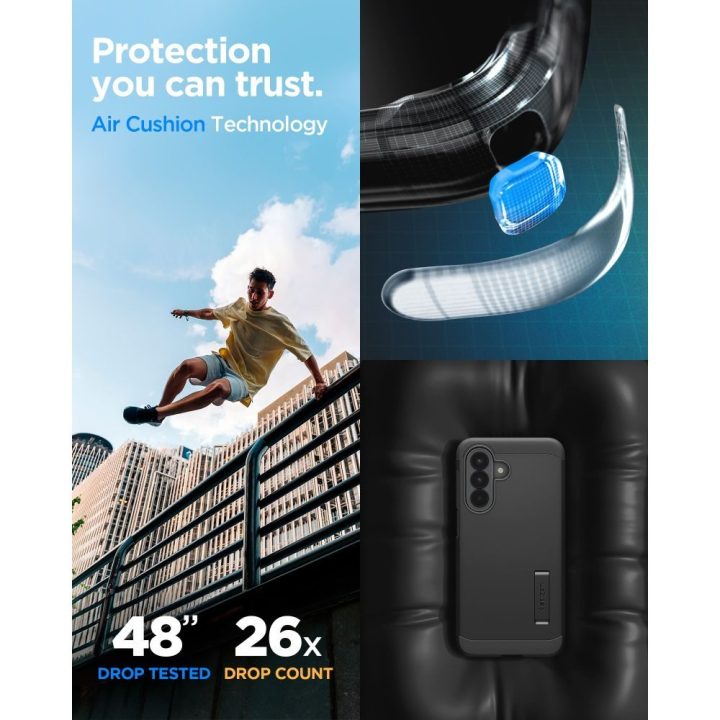 Telefono dėklas Samsung Galaxy A57 5G — Spigen Tough Armor, juodas