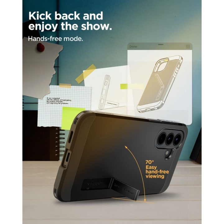Telefono dėklas Samsung Galaxy A57 5G — Spigen Tough Armor, juodas