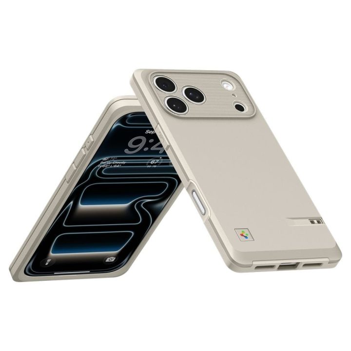 MagSafe dėklas iPhone 17 Pro Max — Spigen Classic LS, smėlio spalvos