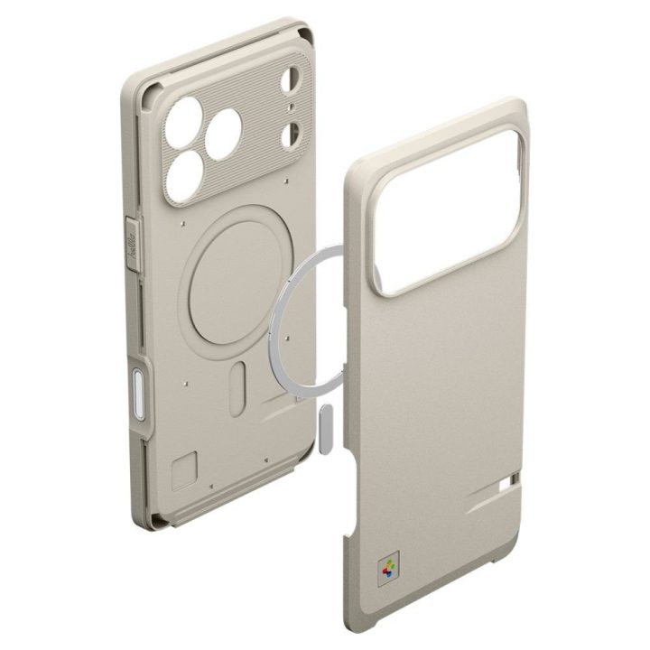 MagSafe dėklas iPhone 17 Pro Max — Spigen Classic LS, smėlio spalvos