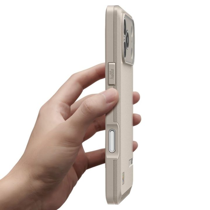 MagSafe dėklas iPhone 17 Pro Max — Spigen Classic LS, smėlio spalvos
