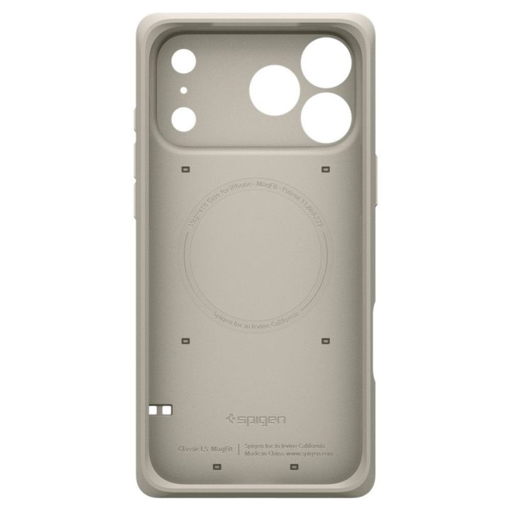 MagSafe dėklas iPhone 17 Pro Max — Spigen Classic LS, smėlio spalvos