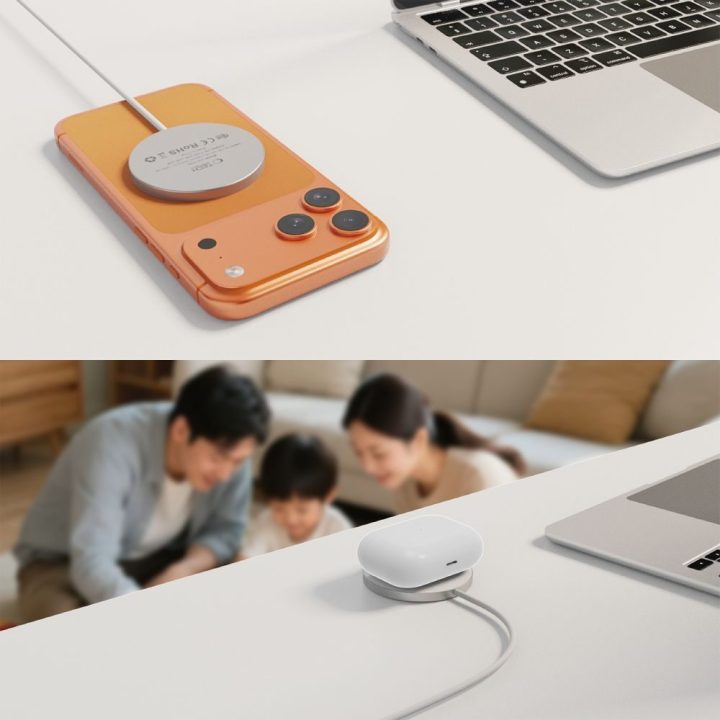 MagSafe belaidis kroviklis Tech‑Protect A50, 25W (Qi2.2), baltas
