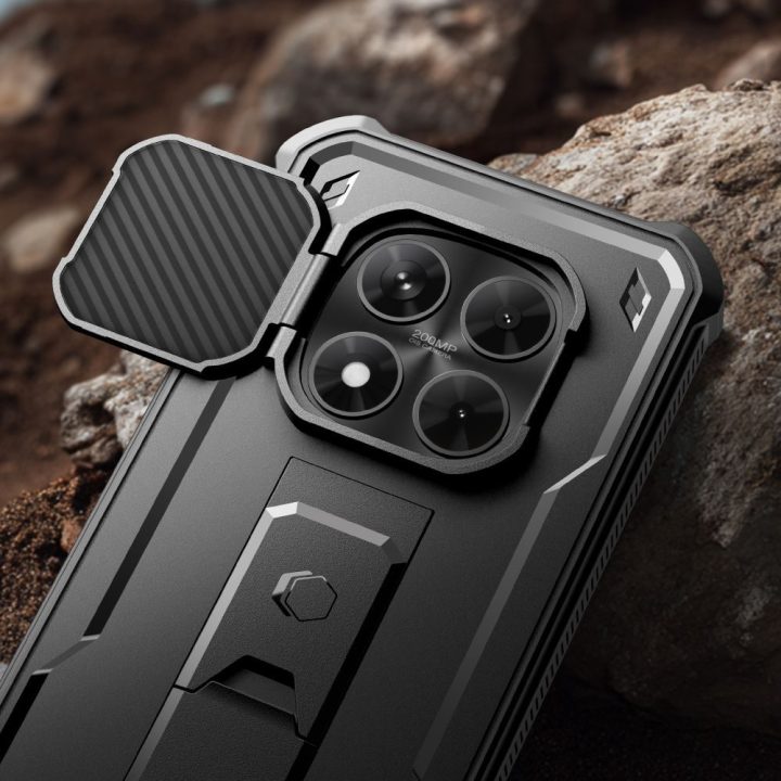 Apsauginis dėklas Xiaomi Redmi Note 15 Pro 5G — 2 dalių rinkinys, juodas
