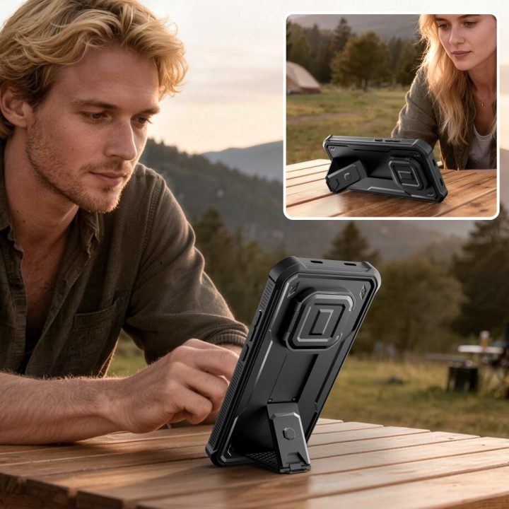 Apsauginis dėklas Xiaomi Redmi Note 15 Pro 5G — 2 dalių rinkinys, juodas