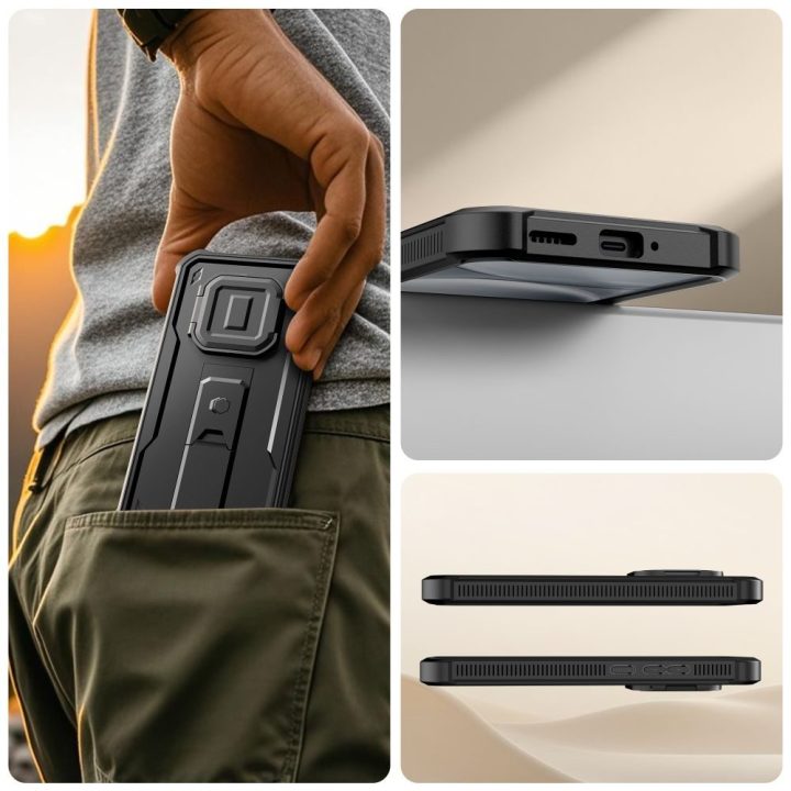 Apsauginis dėklas Xiaomi Redmi Note 15 Pro 5G — 2 dalių rinkinys, juodas