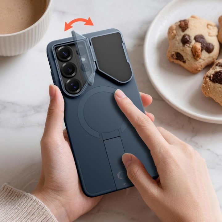 Telefono dėklas Samsung Galaxy S26 Ultra — Tech‑Protect Kevlar Aura MagSafe, tamsiai mėlynas