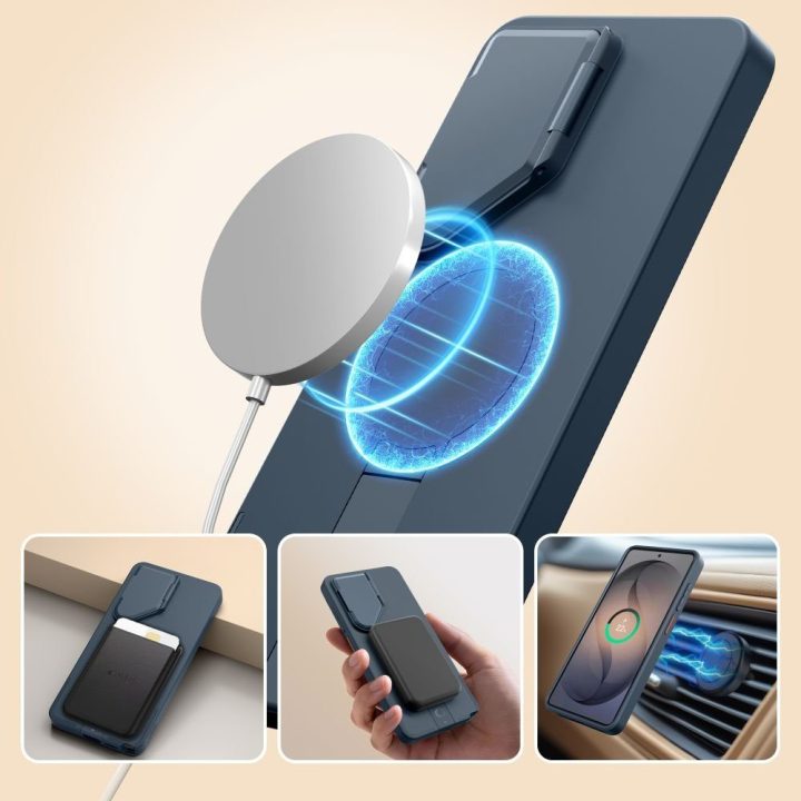 Telefono dėklas Samsung Galaxy S26 Ultra — Tech‑Protect Kevlar Aura MagSafe, tamsiai mėlynas