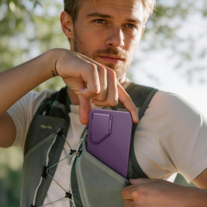 Telefono dėklas Tech‑Protect Kevlar Aura MagSafe skirtas Samsung Galaxy S26 Ultra, violetinis