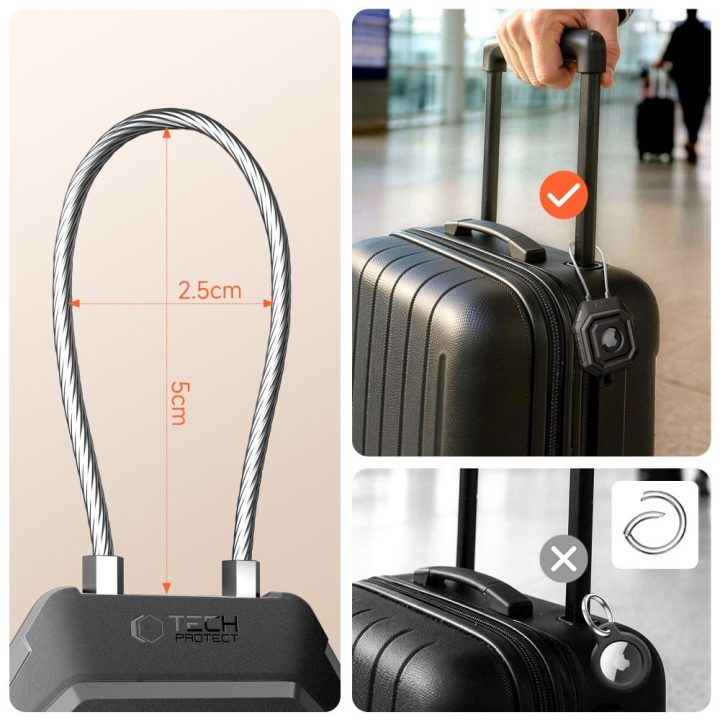 AirTag dėklas Tech‑Protect Kevlar Seal (Apple AirTag 1./2. gen.), juodas