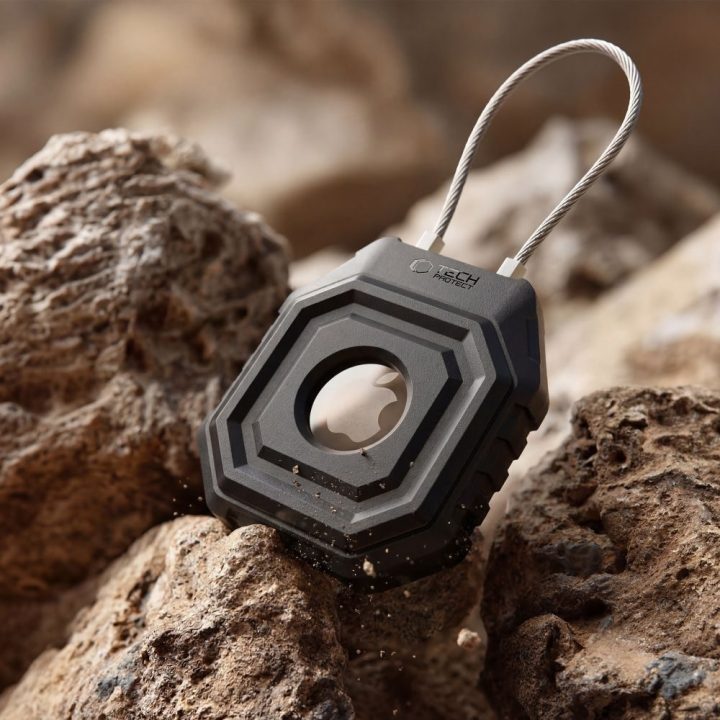 AirTag dėklas Tech‑Protect Kevlar Seal (Apple AirTag 1./2. gen.), juodas