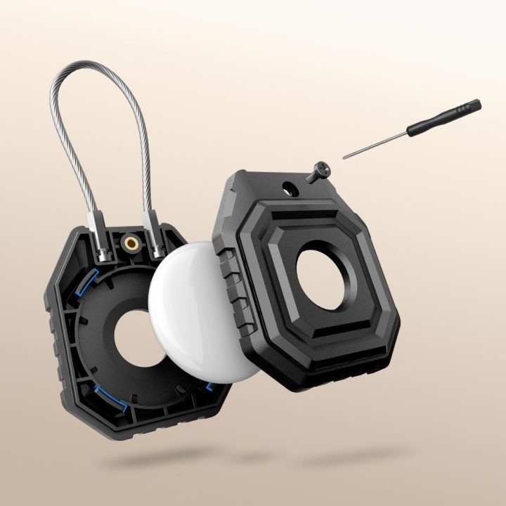 AirTag dėklas Tech‑Protect Kevlar Seal (Apple AirTag 1./2. gen.), juodas