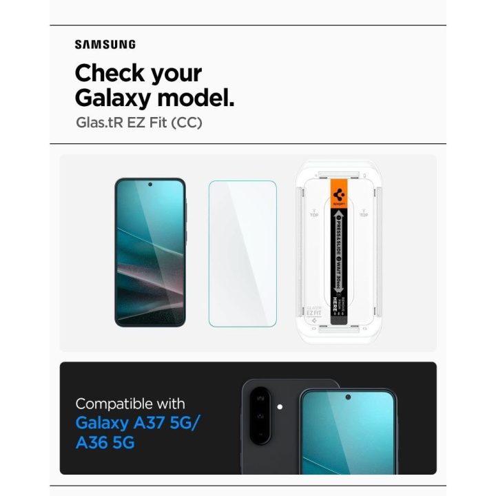 Grūdintas ekrano stiklas Samsung Galaxy A36 / A37 5G — Spigen Glas.tR EZ Fit