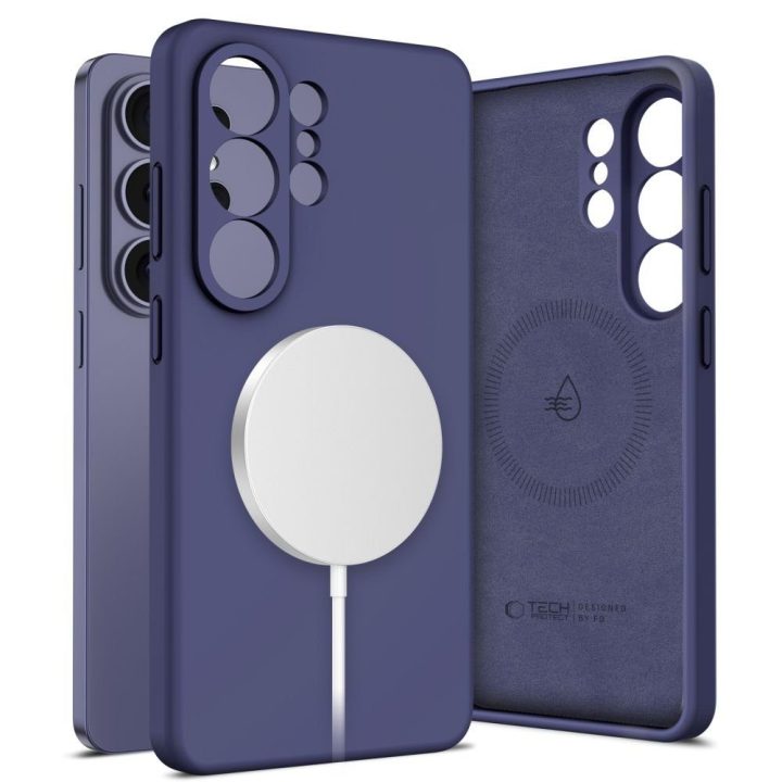Silikoninis telefono dėklas Tech‑Protect MagSafe Samsung Galaxy S26 Ultra, violetinis