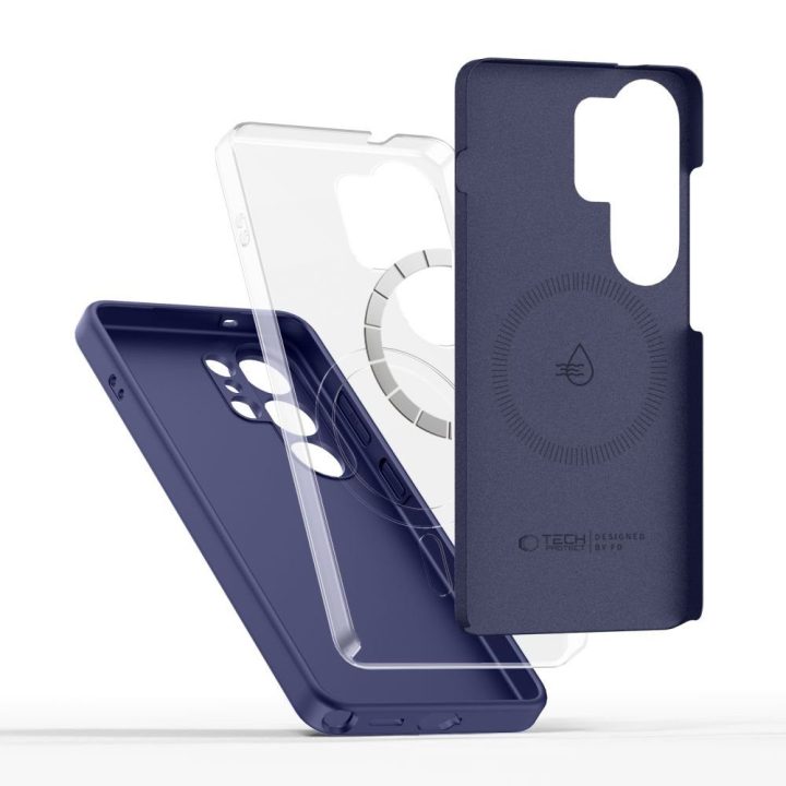 Silikoninis telefono dėklas Tech‑Protect MagSafe Samsung Galaxy S26 Ultra, violetinis