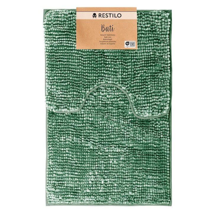 Vonios kilimėlių komplektas RESTILO Livra, žalias 50×80 + 40×50 cm