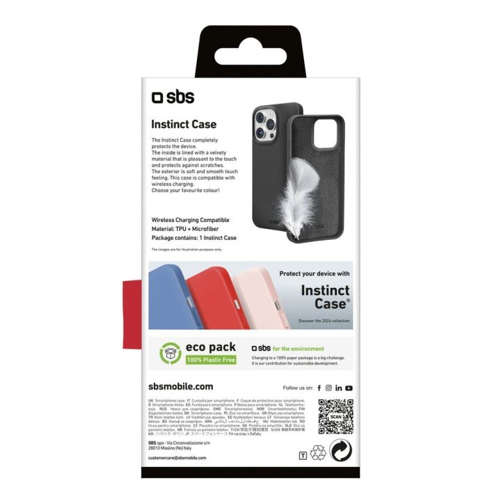 Telefono dėklas iPhone 16 Pro — SBS Instinct, TPU, juodas