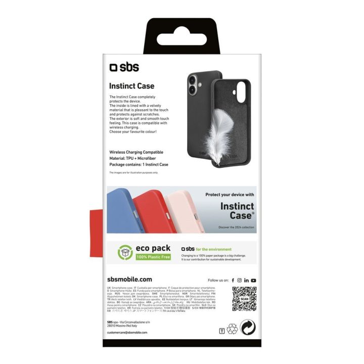 Telefono dėklas iPhone 16 Plus (TPU) — SBS Instinct, juodas