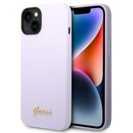 Guess silikoninis dėklas iPhone 14 Plus / 15 Plus, violetinis