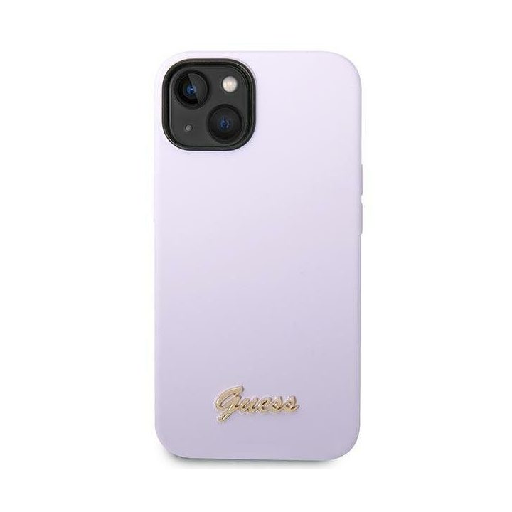 Guess silikoninis dėklas iPhone 14 Plus / 15 Plus, violetinis