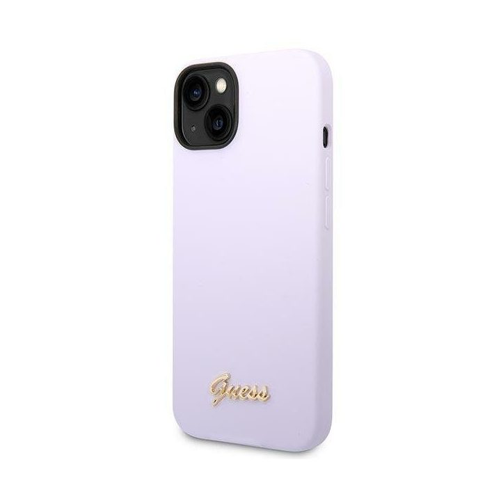 Guess silikoninis dėklas iPhone 14 Plus / 15 Plus, violetinis