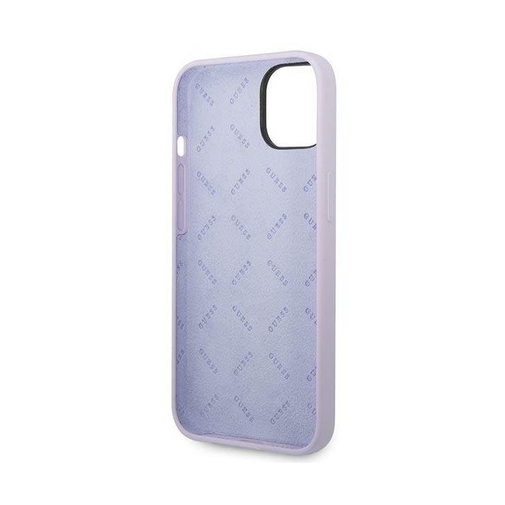 Guess silikoninis dėklas iPhone 14 Plus / 15 Plus, violetinis