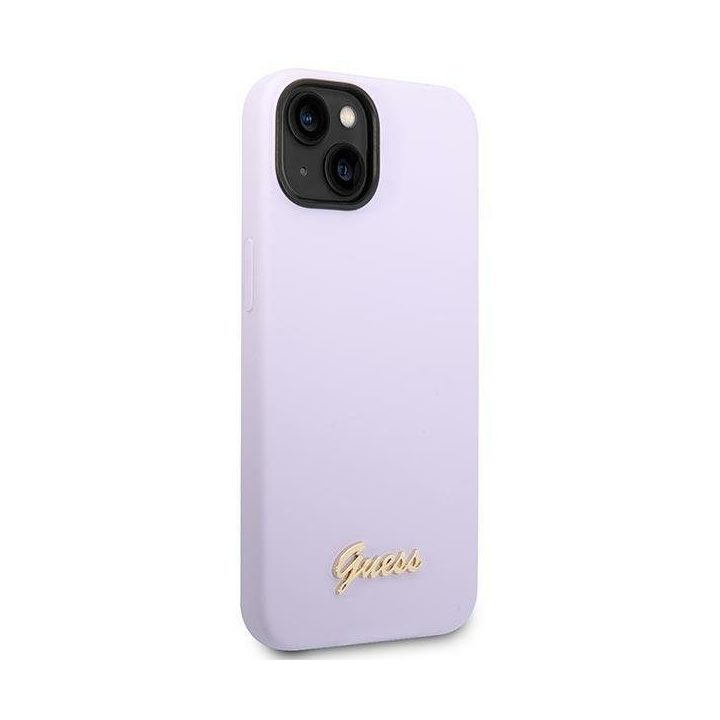 Guess silikoninis dėklas iPhone 14 Plus / 15 Plus, violetinis