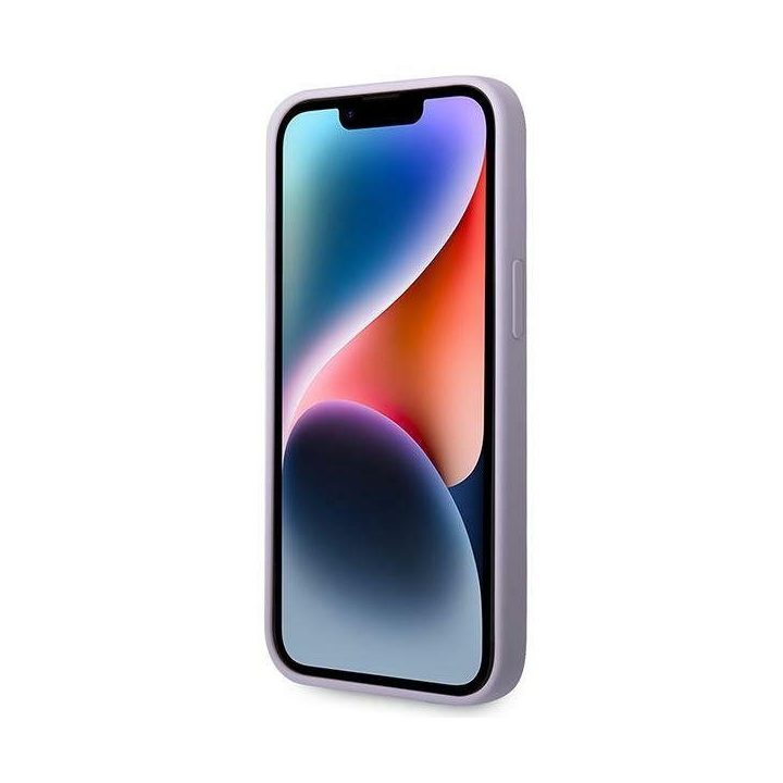 Guess silikoninis dėklas iPhone 14 Plus / 15 Plus, violetinis