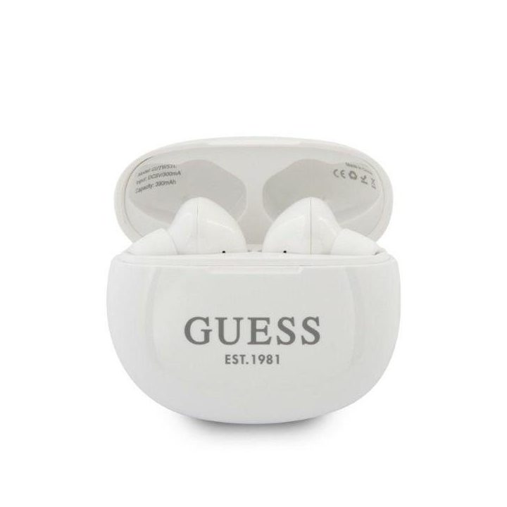 Guess belaidės TWS Bluetooth ausinės, baltos