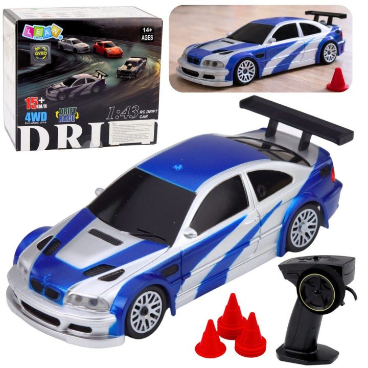 E46 RC drift automobilis 1:43, 4WD, 15 km/h